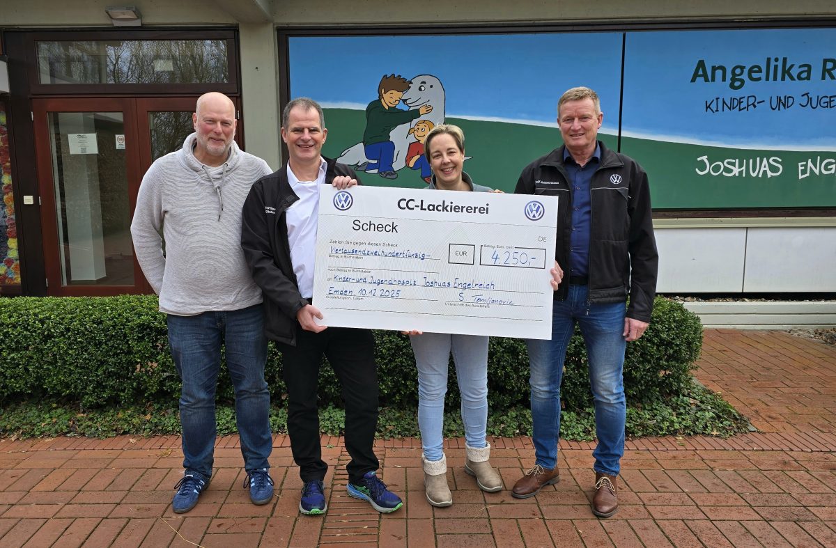 VW-Lackiererei aus Emden spendet 4.250 Euro